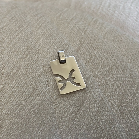 Sterling Silver Pisces Zodiac Pendant - Picture 2 of 3
